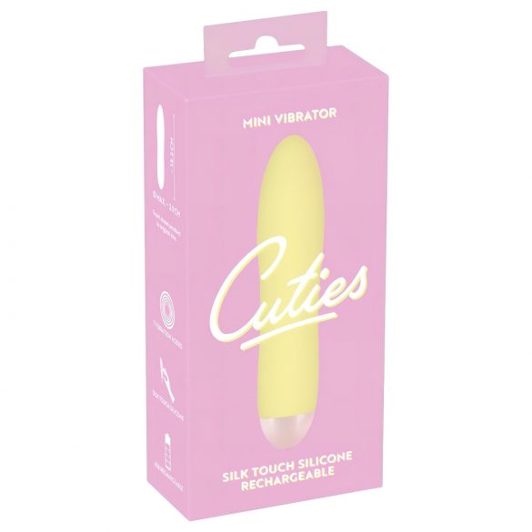 Cuties Mini Yellow - uzlādes silikona stavvibrators (dzeltens)