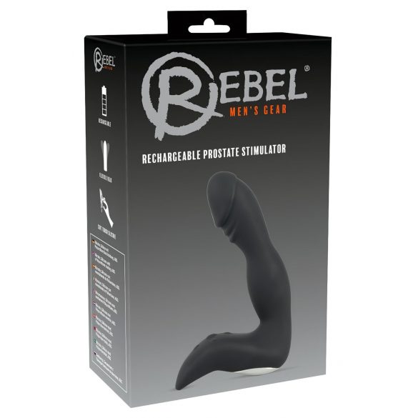 Rebel - akumulatora, dzimumlocekļa prostatas vibrators (melns)