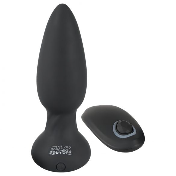 Black Velvet - rotējošs pērlīšu anālais vibrators (melns)