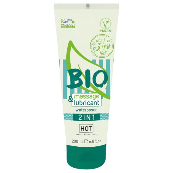 HOT Bio 2IN1 - uz ūdens bāzes veidota lubrikants un masāžas želeja (200ml)