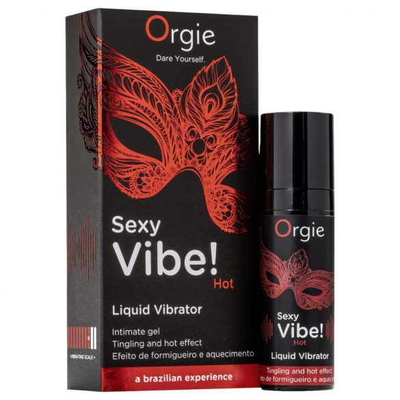 Orgie Sexy Vibe HOT - zemeņu, sildošs šķidrais vibrators (15 ml)