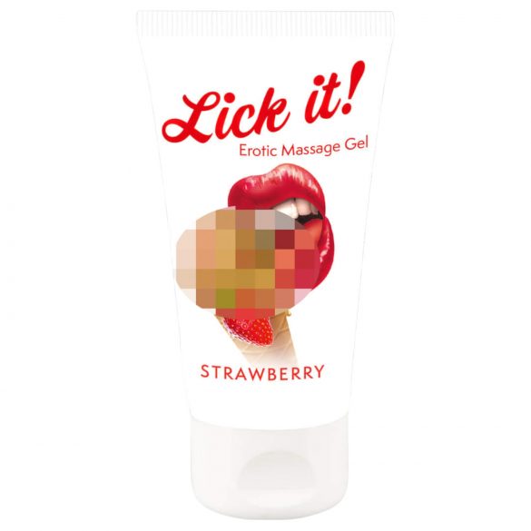 Lick it! - 2in1 ēdamas lubrikants - zemenes (50ml)