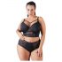 Cottelli Plus Size - mežģīņu krūšturis ar siksnām (melns) - 95D