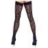 Cottelli Legwear - leopardraksts augšstilba zeķes (melns)  - 4