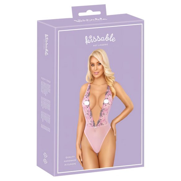 Kissable - rozā izšuvumu bodijs (rozā) - L/XL