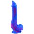 Inkipus - sēklinieku silikona dildo - 18 cm (zils-rozā)