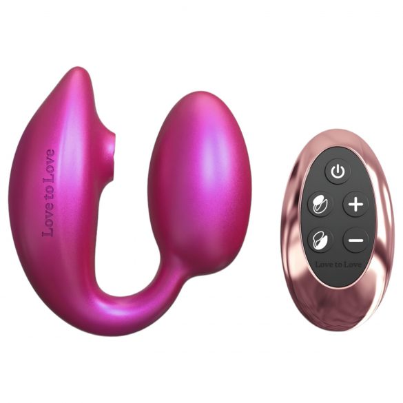 Wonderlover - G punkta vibrators ar klitora stimulāciju (metāla rozā)