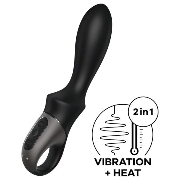 Satisfyer Heat Climax - gudrs, sildošs anālais vibrators (melns)