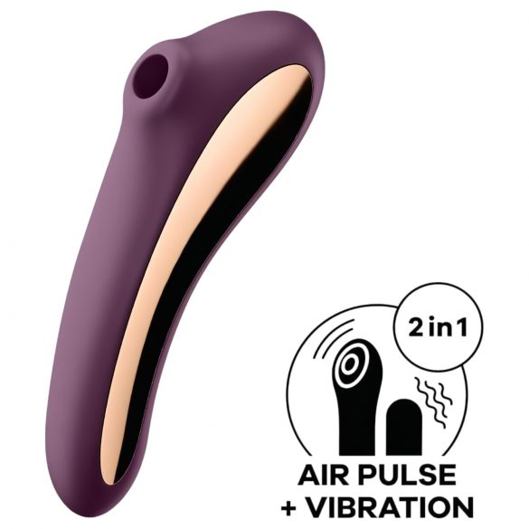 Satisfyer Dual Kiss - 2in1, uzlādējams vaginālais un klitora vibrators (violets)