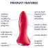 Satisfyer Rotator Plug 1 - akumulatora, pērļots anālais vibrators (sarkans)