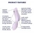 Satisfyer Curvy Trinity 2 - akumulatora gaisa viļņu 2-in-1 vibrators (violets)