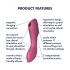 Satisfyer Curvy Trinity 3 - uzlādējams gaisa viļņu 2in1 vibrators (sarkans)