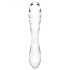 Satisfyer Dazzling Crystal 1 - 2 galos stikla dildo (caurspīdīgs)