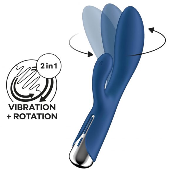 Satisfyer Spinning Rabbit 1 - rotējošs klitora vibrators (zils)