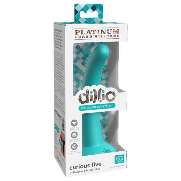 Dillio Curious Five - silikona dildo (15cm) - tirkīza