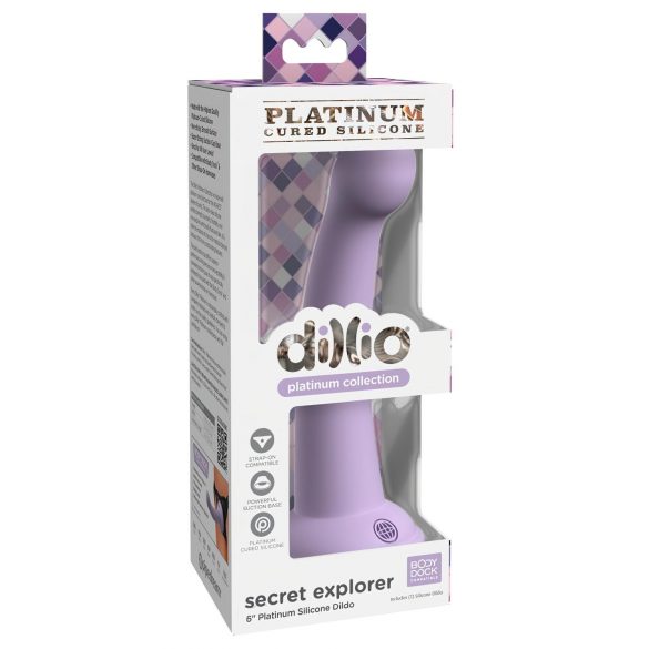 Dillio Slepenais Pētnieks - piesūcekņa veida dildo (17 cm) - violets