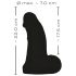 Realistixxx Real Giant - milzu dildo ar sēkliniekiem - 22 cm (melns)