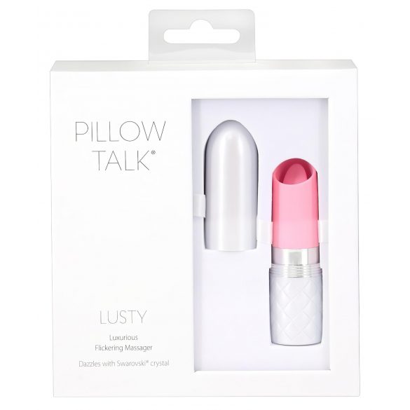 Pillow Talk Lusty - akumulators, ar mēli aprīkots stienīša vibrators (rozā)