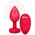 b-vibe hearts - bezvadu, uzlādējams anālais vibrators (sarkans)