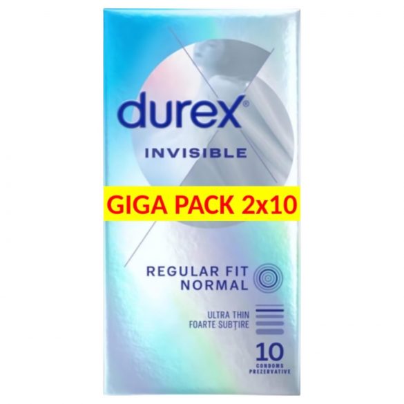 Durex Invisible Extra Sensitive - plāns prezervatīvs (2x10 gab.)