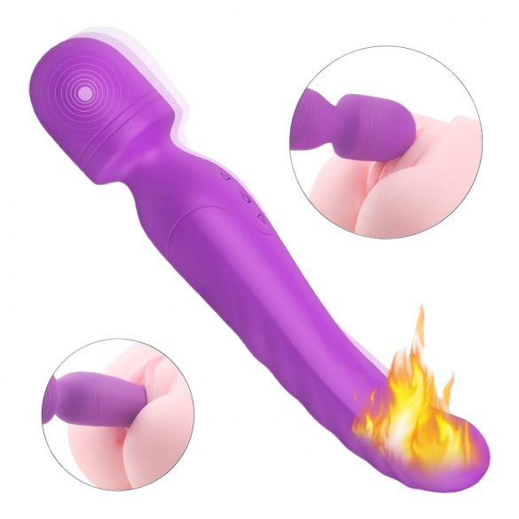 Sex HD Iris - uzlādējams, 2 motoru sildošs masāžas vibrators (violets)