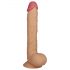 Lovetoy King-Sized - ar piesūcekni, dabīga izskata dildo ar sēkliniekiem - 25 cm (dabīgs)