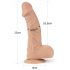 Lovetoy Real Extreme - piesūcekņa dildo ar sēkliniekiem - 23 cm (dabīgs)