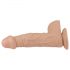 Lovetoy Real Extreme - piesūcekņa dildo ar sēkliniekiem - 23 cm (dabīgs)