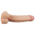 Lovetoy Real Extreme - ar pamatni, ar sēkliniekiem G-punkta dildo - 21 cm (dabiska krāsa)