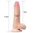 Lovetoy Sliding-Skin - divslāņu piesūcekņa dildo - 18cm (dabīgs)