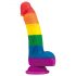 Lovetoy Prider - dabiskas sajūtas šķidrā silikona dildo - 19cm (varavīksne)