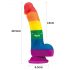 Lovetoy Prider - dabiskas sajūtas šķidrā silikona dildo - 19cm (varavīksne)