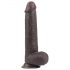 Lovetoy Sliding-Skin - divslāņu piesūcekņa dildo - 23 cm (brūns)