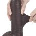 Lovetoy Sliding-Skin - divslāņu piesūcekņa dildo - 23 cm (brūns)