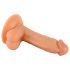 Mr. Rude - piesūcekņa pamatne, ar sēkliniekiem reālistisks dildo - 17cm (dabīgs)