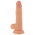 Mr. Rude - piesūcekņa dildo ar sēkliniekiem - 19cm (dabīgs)