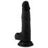 Mr. Rude - ar piesūcekni, ar sēklinieku, reālistisks dildo - 19cm (melns)