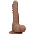 RealRock Dong 7 - reālistisks, ar sēkliniekiem dildo (17 cm) - tumši dabīgs