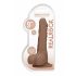 RealRock Dong 9 – dabīga izskata dildo ar sēkliniekiem (23 cm) – tumšs dabīgais