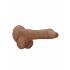 RealRock Dong 10 - reālistisks, ar sēkliniekiem dildo (25cm) - tumšs dabīgs