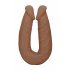 RealRock Dubultais Dongs 18 - dubultais dildo (46 cm) - tumšs naturāls