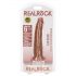 RealRock Slim - piesūcekņa reālistiska dildo 15,5cm (tumši naturāls)