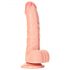 RealRock - piesūceknis, ar sēkliniekiem reālistisks dildo - 15,5 cm (dabīgs)