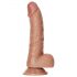 RealRock - piesūceknis, sēkliniekus dildo - 15,5cm (tumši dabīgs)