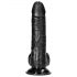 RealRock - piesūcekņa, ar sēkliniekiem reālistisks dildo - 15,5 cm (melns)