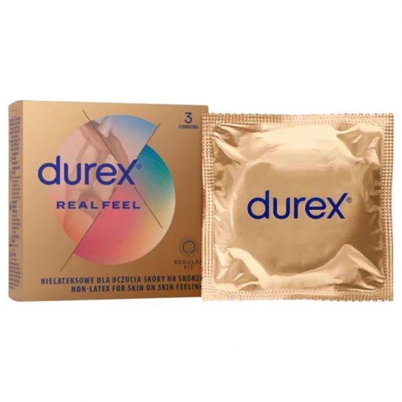 Durex Real Feel - lateksa nesaturošs prezervatīvs (3 gab.)