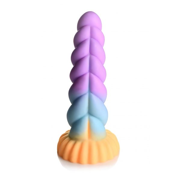 Radījuma locekļi Mystique - vienradža dildo - 21 cm (violets-dzeltens)