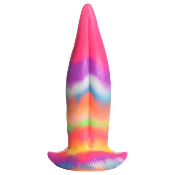 Creature Cocks Tongue - gaismojošs silikona dildo - 21 cm (varavīksne)