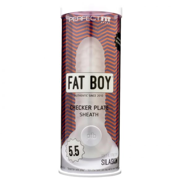 Fat Boy Checker Box - dzimumlocekļa piedurkne (15cm) - piena balta