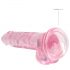 REALROCK - caurspīdīgs dabīgais dildo - rozā (17cm)